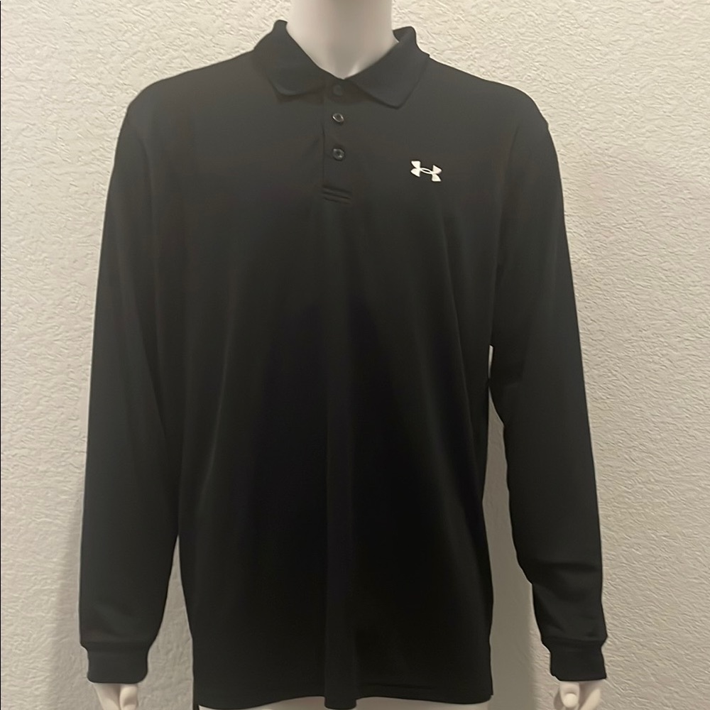 Under Armour Men's Black Long Sleeve Polo Shirt